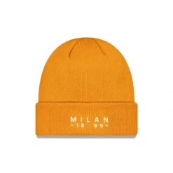 Sale AC Milan Seasonal Orange Wordmark Cuff Knit Hat - KTGCaps - Baseball caps for various teams, purchased online at a discount Caps