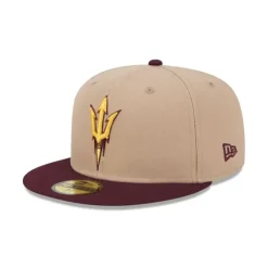 New Arizona State Sun Devils Camel 59FIFTY Fitted Hat - KTGCaps - Baseball caps for various teams, purchased online at a discount Caps