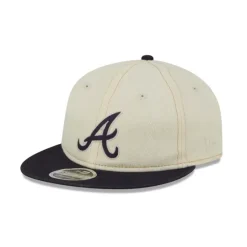 Outlet Atlanta Braves Chrome Denim Retro Crown 9FIFTY Adjustable Hat - KTGCaps - Baseball caps for various teams, purchased online at a discount Caps