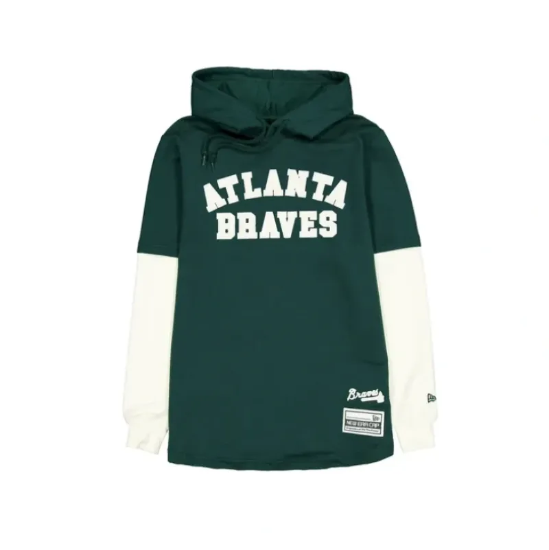 Outlet Atlanta Braves Dark Green Logo Select Hooded TShirt - KTGCaps - Baseball caps for various teams, purchased online at a discount Caps