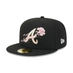 Online Atlanta Braves Dotted Floral 59FIFTY Fitted Hat - KTGCaps - Baseball caps for various teams, purchased online at a discount Caps