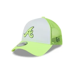 Sale Atlanta Braves Hi Vis Doodle 9FORTY AFrame Trucker Hat - KTGCaps - Baseball caps for various teams, purchased online at a discount Caps