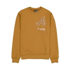 Clearance Atlanta Braves Light Bronze Logo Select Crewneck - KTGCaps - Baseball caps for various teams, purchased online at a discount Caps
