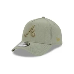 Cheap Atlanta Braves Logo Essentials Olive 9FORTY AFrame Snapback Hat - KTGCaps - Baseball caps for various teams, purchased online at a discount Caps