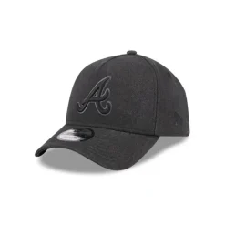 Clearance Atlanta Braves Logo Essentials Black 9FORTY AFrame Snapback Hat - KTGCaps - Baseball caps for various teams, purchased online at a discount Caps