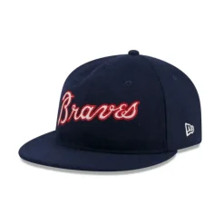 Best Sale Atlanta Braves Melton Wool Retro Crown 9FIFTY Adjustable Hat - KTGCaps - Baseball caps for various teams, purchased online at a discount Caps