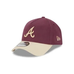 Shop Atlanta Braves Moleskin Crown Maroon 9FORTY AFrame Snapback Hat - KTGCaps - Baseball caps for various teams, purchased online at a discount Caps