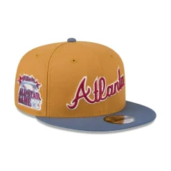 Clearance Atlanta Braves Panama Tan 9FIFTY Snapback Hat - KTGCaps - Baseball caps for various teams, purchased online at a discount Caps