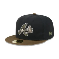 Clearance Atlanta Braves Quilted Logo 59FIFTY Fitted Hat - KTGCaps - Baseball caps for various teams, purchased online at a discount Caps