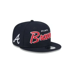 Best Sale Atlanta Braves Script Kids 9FIFTY Snapback Hat - KTGCaps - Baseball caps for various teams, purchased online at a discount Caps