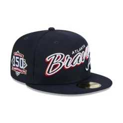 Store Atlanta Braves Script Sided 59FIFTY Fitted Hat - KTGCaps - Baseball caps for various teams, purchased online at a discount Caps