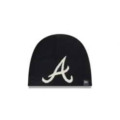 Best Sale Atlanta Braves Team Mega Logo Knit Beanie - KTGCaps - Baseball caps for various teams, purchased online at a discount Caps