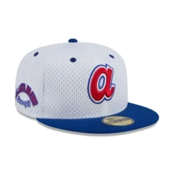 Outlet Atlanta Braves Throwback Mesh 59FIFTY Fitted Hat - KTGCaps - Baseball caps for various teams, purchased online at a discount Caps