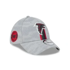 Best Sale Atlanta Falcons 2024 Sideline Gray 39THIRTY Stretch Fit Hat - KTGCaps - Baseball caps for various teams, purchased online at a discount Caps