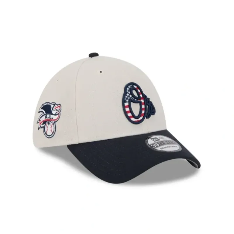 Shop Baltimore Orioles Independence Day 2024 39THIRTY Stretch Fit Hat - KTGCaps - Baseball caps for various teams, purchased online at a discount Caps