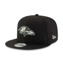 Clearance Baltimore Ravens Black and White 9FIFTY Snapback Hat - KTGCaps - Baseball caps for various teams, purchased online at a discount Caps