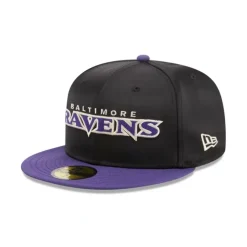 Best Sale Baltimore Ravens Satin 59FIFTY Fitted Hat - KTGCaps - Baseball caps for various teams, purchased online at a discount Caps