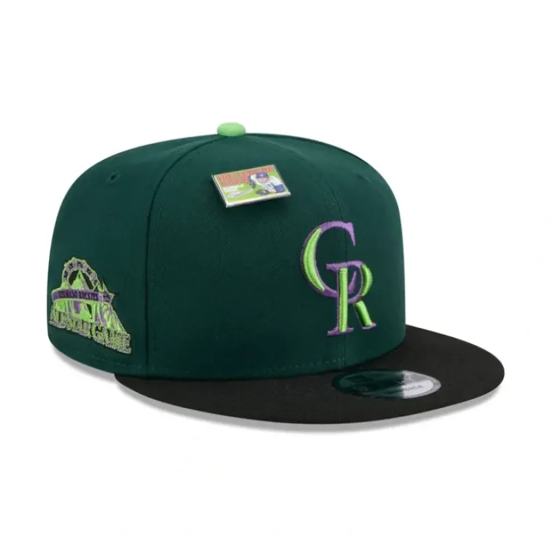 Discount Big League Chew X Colorado Rockies Sour Apple 9FIFTY Snapback Hat - KTGCaps - Baseball caps for various teams, purchased online at a discount Caps