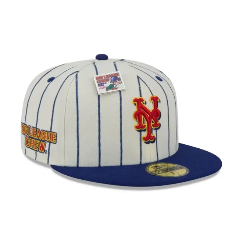 Best Sale Big League Chew X New York Mets Pinstripe 59FIFTY Fitted Hat - KTGCaps - Baseball caps for various teams, purchased online at a discount Caps