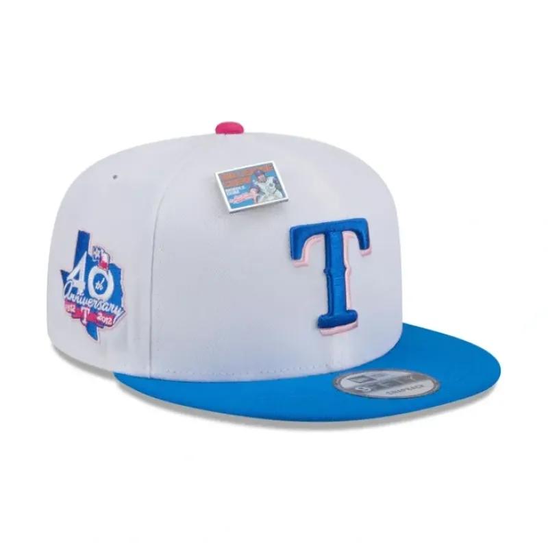 Outlet Big League Chew X Texas Rangers Cotton Candy 9FIFTY Snapback Hat - KTGCaps - Baseball caps for various teams, purchased online at a discount Caps