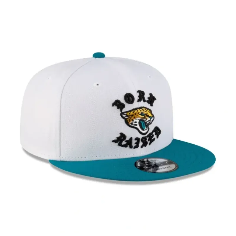 Outlet Born x Raised Jacksonville Jaguars White 9FIFTY Snapback - KTGCaps - Baseball caps for various teams, purchased online at a discount Caps