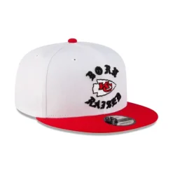 Online Born x Raised Kansas City Chiefs White 9FIFTY Snapback - KTGCaps - Baseball caps for various teams, purchased online at a discount Caps