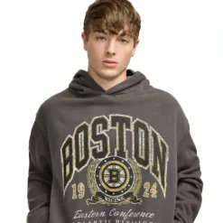 Clearance Boston Bruins Oversized Essentials Hoodie - KTGCaps - Baseball caps for various teams, purchased online at a discount Caps