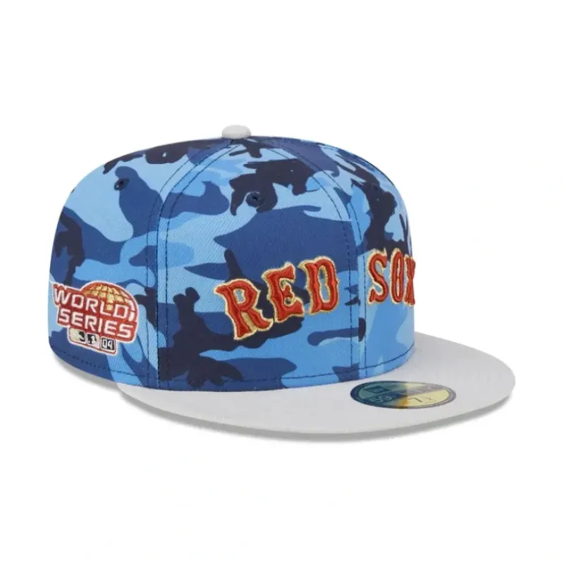 Clearance Boston Red Sox Blue Camo 59FIFTY Fitted Hat - KTGCaps - Baseball caps for various teams, purchased online at a discount Caps