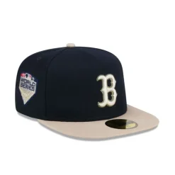 Clearance Boston Red Sox Canvas 59FIFTY AFrame Fitted Hat - KTGCaps - Baseball caps for various teams, purchased online at a discount Caps