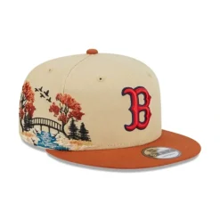 Clearance Boston Red Sox Fall Landscape 9FIFTY Snapback Hat - KTGCaps - Baseball caps for various teams, purchased online at a discount Caps