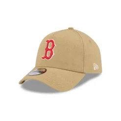 Online Boston Red Sox Logo Essentials Khaki 9FORTY AFrame Snapback Hat - KTGCaps - Baseball caps for various teams, purchased online at a discount Caps