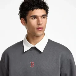 Store Boston Red Sox Point Logo Dark Shadow Crewneck - KTGCaps - Baseball caps for various teams, purchased online at a discount Caps