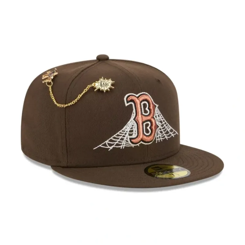 Sale Boston Red Sox Spider Pin 59FIFTY Fitted Hat - KTGCaps - Baseball caps for various teams, purchased online at a discount Caps
