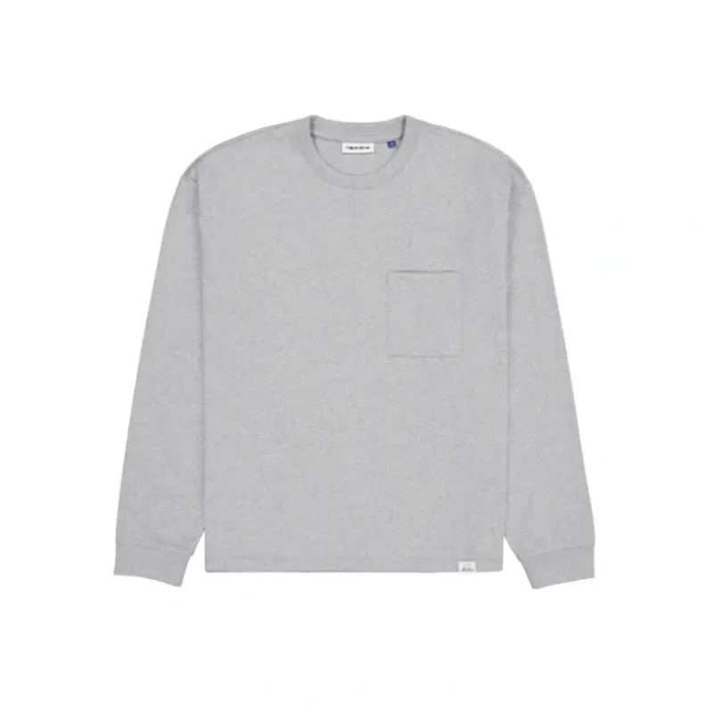 Online Brand New Era Aurora Heather Gray Long Sleeve Pocket TShirt - KTGCaps - Baseball caps for various teams, purchased online at a discount Caps