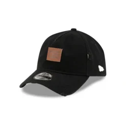 Online Brand New Era Forge Leather Patch Black 9FORTY AFrame Adjustable Hat - KTGCaps - Baseball caps for various teams, purchased online at a discount Caps