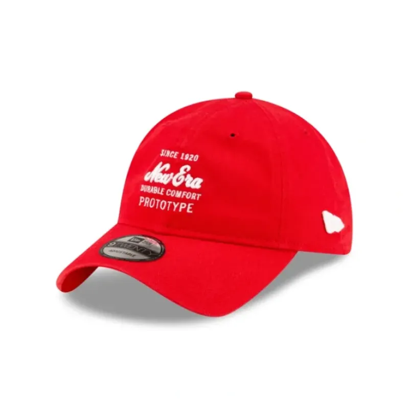 Best Brand New Era Prototype Front Door Red 9TWENTY Adjustable Hat - KTGCaps - Baseball caps for various teams, purchased online at a discount Caps