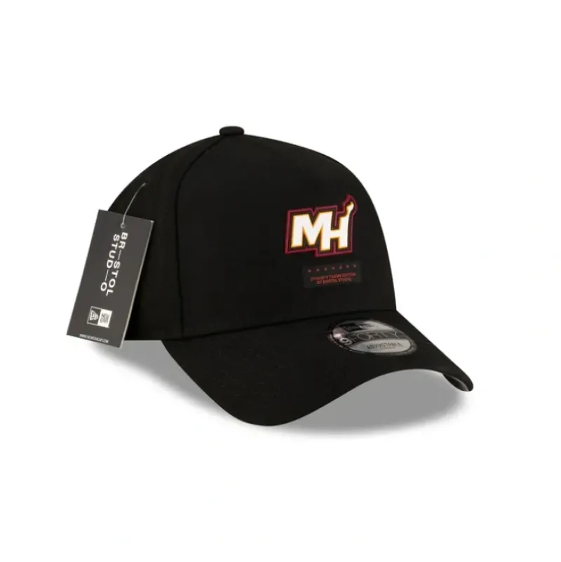 Flash Sale Bristol x Miami Heat 9FORTY AFrame Snapback Hat - KTGCaps - Baseball caps for various teams, purchased online at a discount Caps