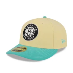 Best Sale Brooklyn Nets Soft Yellow Low Profile 59FIFTY Fitted Hat - KTGCaps - Baseball caps for various teams, purchased online at a discount Caps