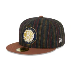 Store Brooklyn Nets Vintage Herringbone 59FIFTY Fitted Hat - KTGCaps - Baseball caps for various teams, purchased online at a discount Caps