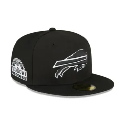 Outlet Buffalo Bills Sidepatch Black 59FIFTY Fitted Hat - KTGCaps - Baseball caps for various teams, purchased online at a discount Caps