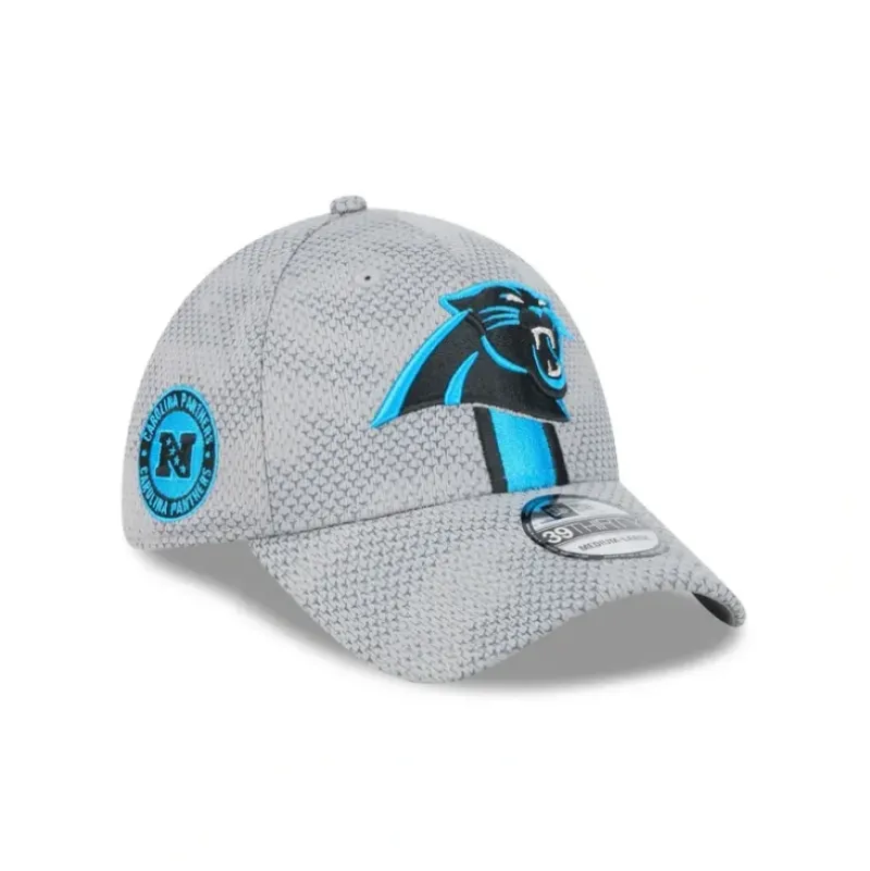 Sale Carolina Panthers 2024 Sideline Gray 39THIRTY Stretch Fit Hat - KTGCaps - Baseball caps for various teams, purchased online at a discount Caps