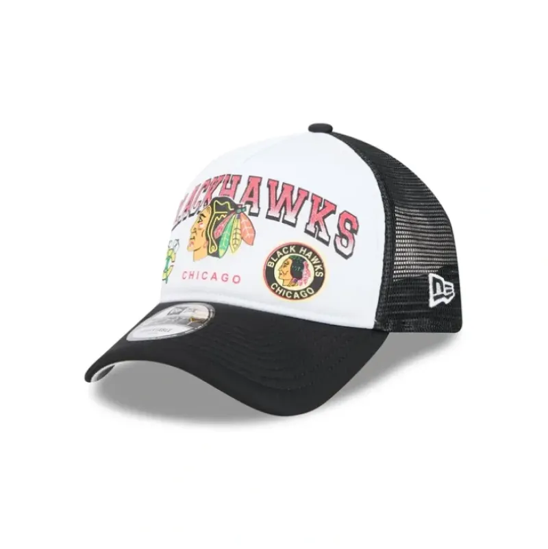 Best Sale Chicago Blackhawks Sport Classics 9FORTY AFrame Trucker Hat - KTGCaps - Baseball caps for various teams, purchased online at a discount Caps