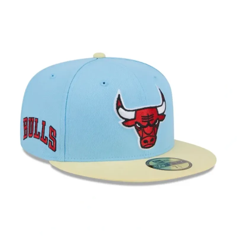 Clearance Chicago Bulls Doscientos Blue 59FIFTY Fitted Hat - KTGCaps - Baseball caps for various teams, purchased online at a discount Caps