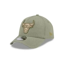 Cheap Chicago Bulls Logo Essentials Olive 9FORTY AFrame Snapback Hat - KTGCaps - Baseball caps for various teams, purchased online at a discount Caps