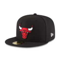 Outlet Chicago Bulls Team Color Black 59FIFTY Fitted Hat - KTGCaps - Baseball caps for various teams, purchased online at a discount Caps
