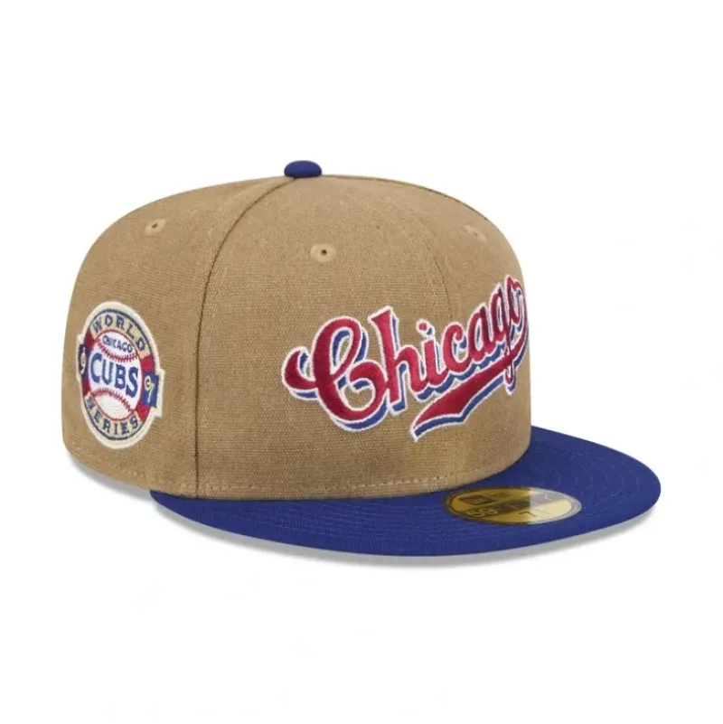 Outlet Chicago Cubs Canvas Crown 59FIFTY Fitted Hat - KTGCaps - Baseball caps for various teams, purchased online at a discount Caps