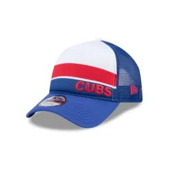 Best Chicago Cubs Color Block 9FORTY AFrame Trucker Snapback Hat - KTGCaps - Baseball caps for various teams, purchased online at a discount Caps