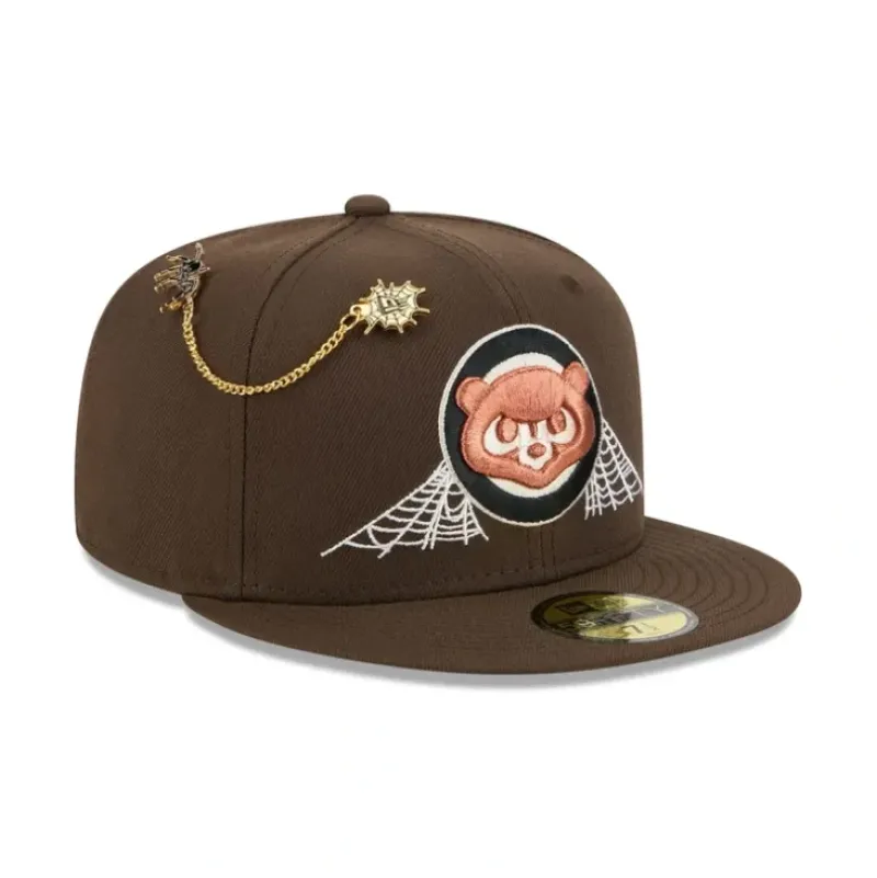 Fashion Chicago Cubs Spider Pin 59FIFTY Fitted Hat - KTGCaps - Baseball caps for various teams, purchased online at a discount Caps