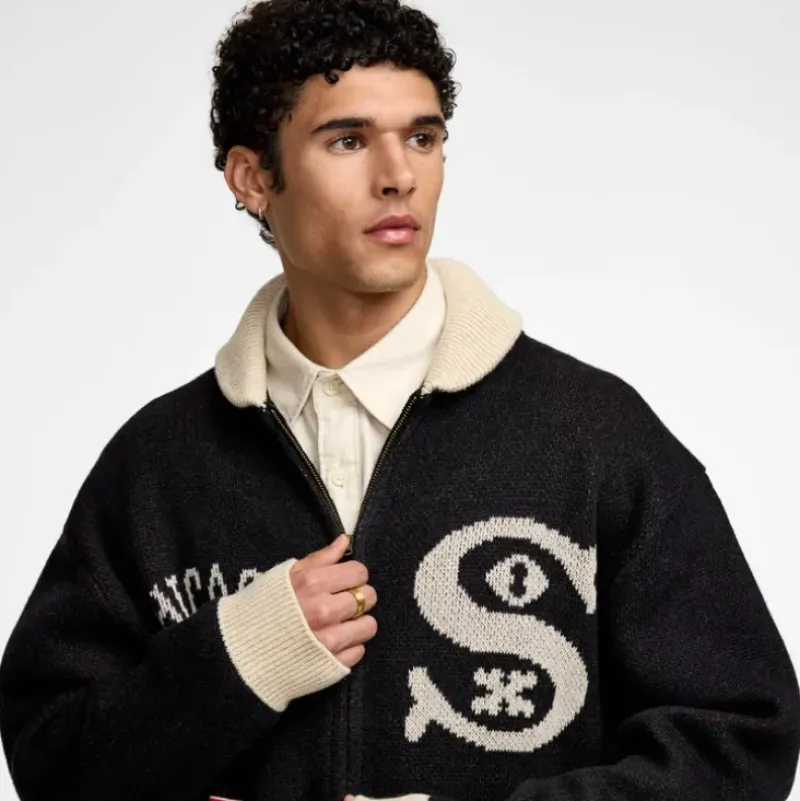 Store Chicago White Sox Black Cowichan Cardigan - KTGCaps - Baseball caps for various teams, purchased online at a discount Caps