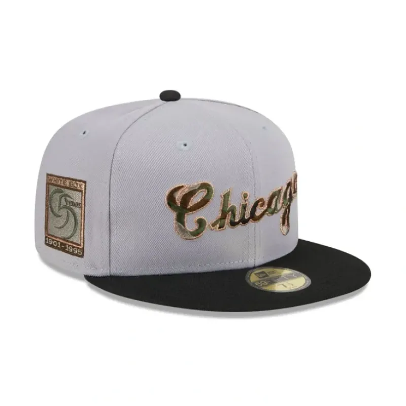 Cheap Chicago White Sox Camo Fill 59FIFTY Fitted Hat - KTGCaps - Baseball caps for various teams, purchased online at a discount Caps